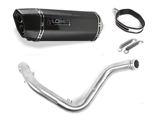 BMW G310R G310GS 2016-2023 LCIPARTS TWINEND CARBON  Silencer Stainless Full Exhaust Muffler