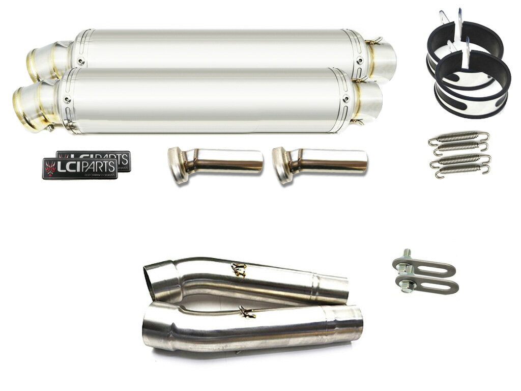 Ducati SS900 SS1000DS SS800 1998-2006 LCIPARTS ラウンドステンレススリップオンマフラー