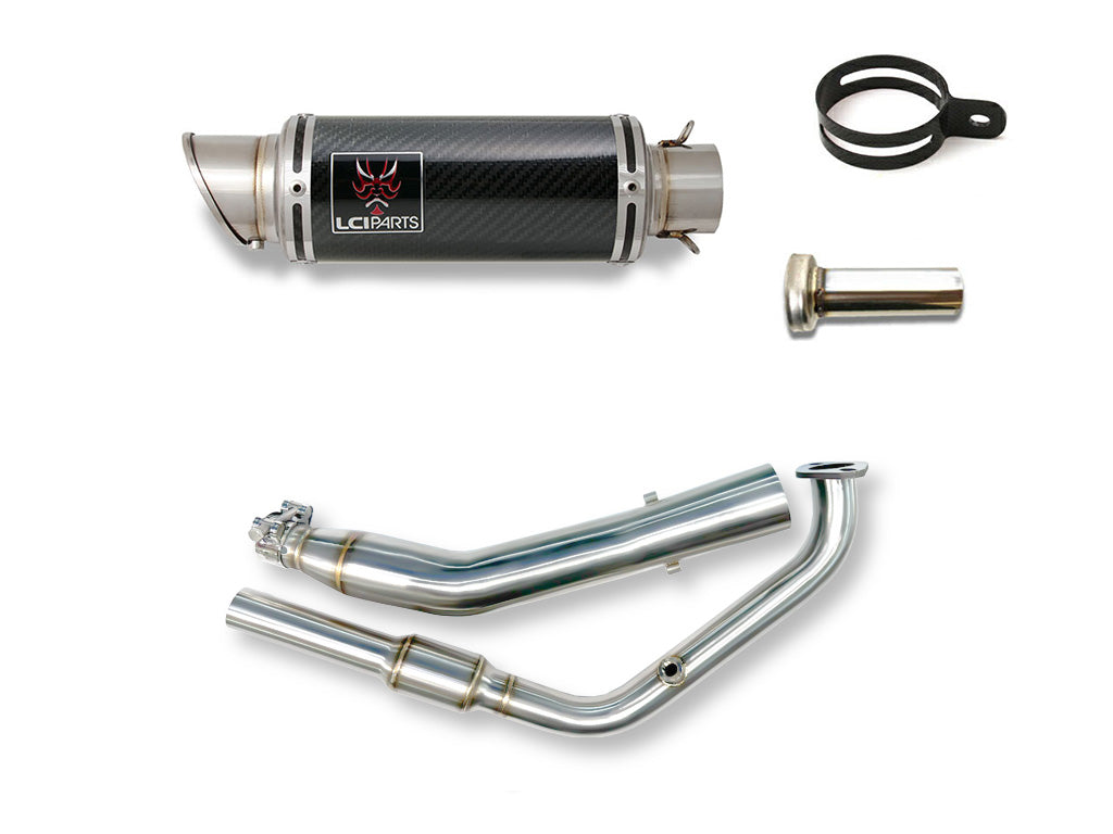 Yamaha YZF-R15 MT-15 LCIPARTS ショートカーボンフルエキゾーストマフラー