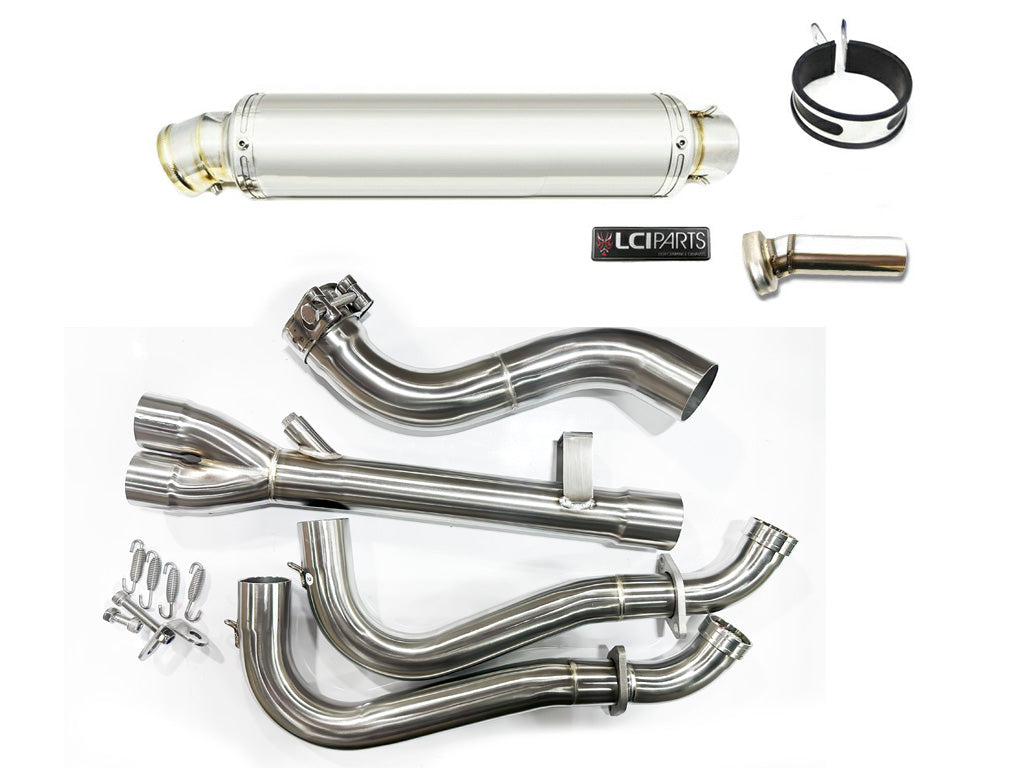 Suzuki GSX-8S 2023-2025 GSX-8R 2024-2025 LCIPARTS ROUND STAINLESS EXHAUST SYSTEMS