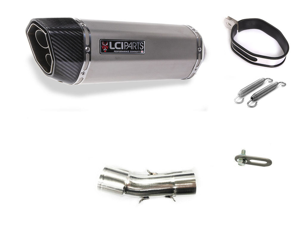 BMW F700GS 2008-2018 LCIPARTS ツインエンド　ステンレス スリップオンマフラー