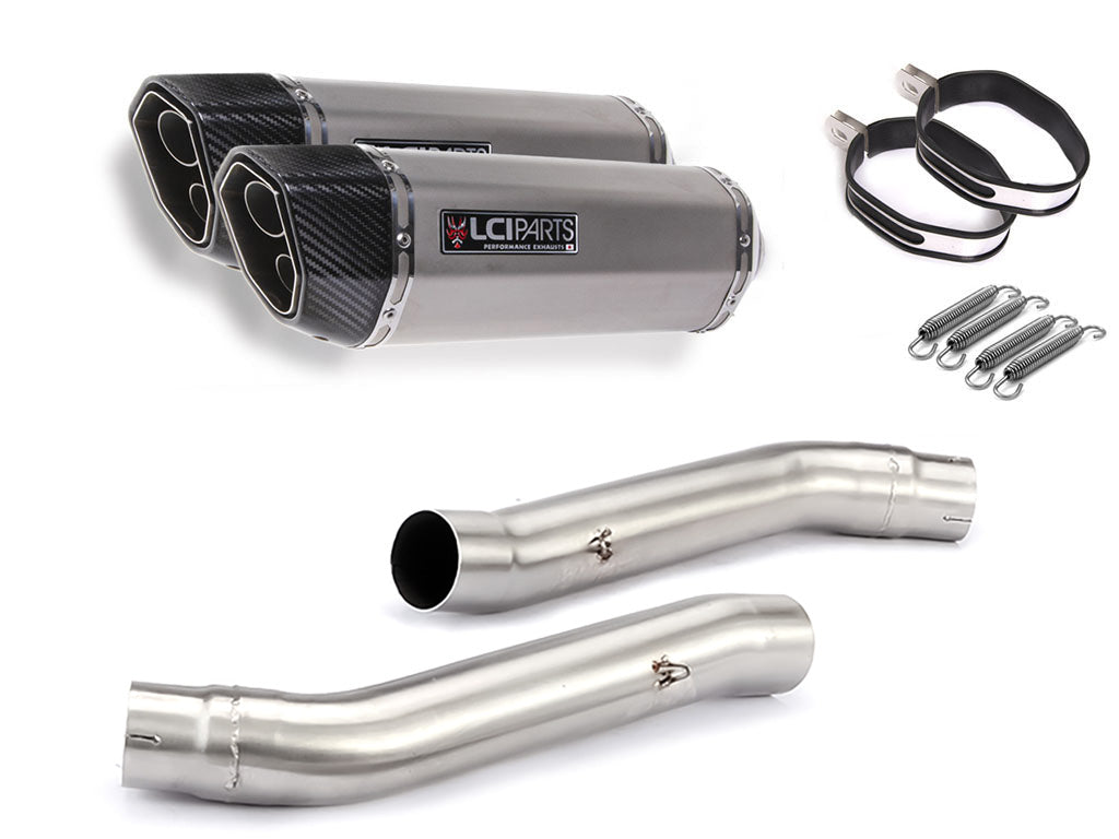 Kawasaki Z1000 2007-2009 LCIPARTS チE‚¤ンエンド　スチEƒ³レス スリチE Eオンマフラー