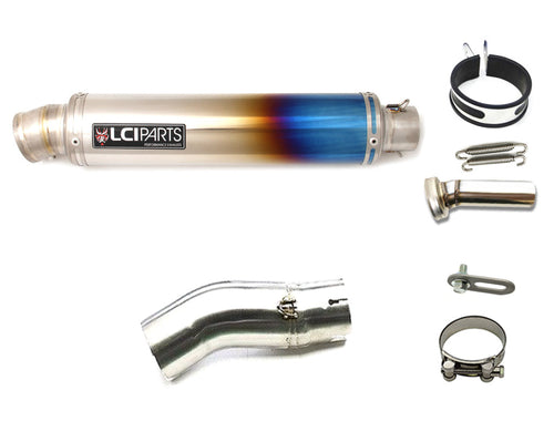 KAWASAKI NINJA H2SX / H2SX SE 2022-2024 (8BL-ZXT02P) LCIPARTS LCI ROUND TITANIUM SLIP-ON MUFFLER