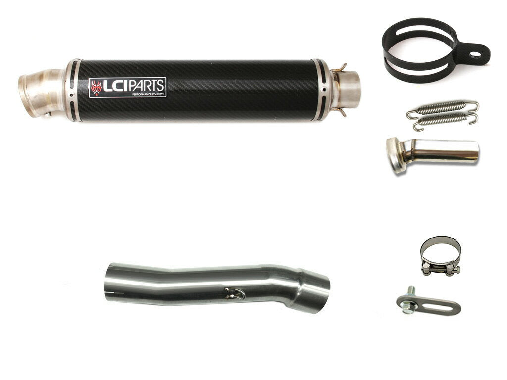 HONDA VT250F VTZ250 (MC15) 1986-1987 LCIPARTS ROUND TITANIUM CARBON SHELL  SLIP-ON MUFFLER