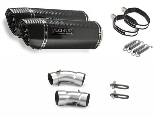 DUCATI MONSTER1100 MONSTER796 MONSTER696 LCIPARTS TWINEND CARBON  SLIP-ON MUFFLER