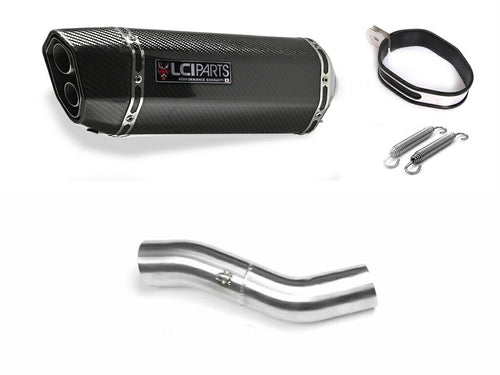 DUCATI MONSTER1200 2014- LCIPARTS TWINEND CARBON  SLIP-ON MUFFLER