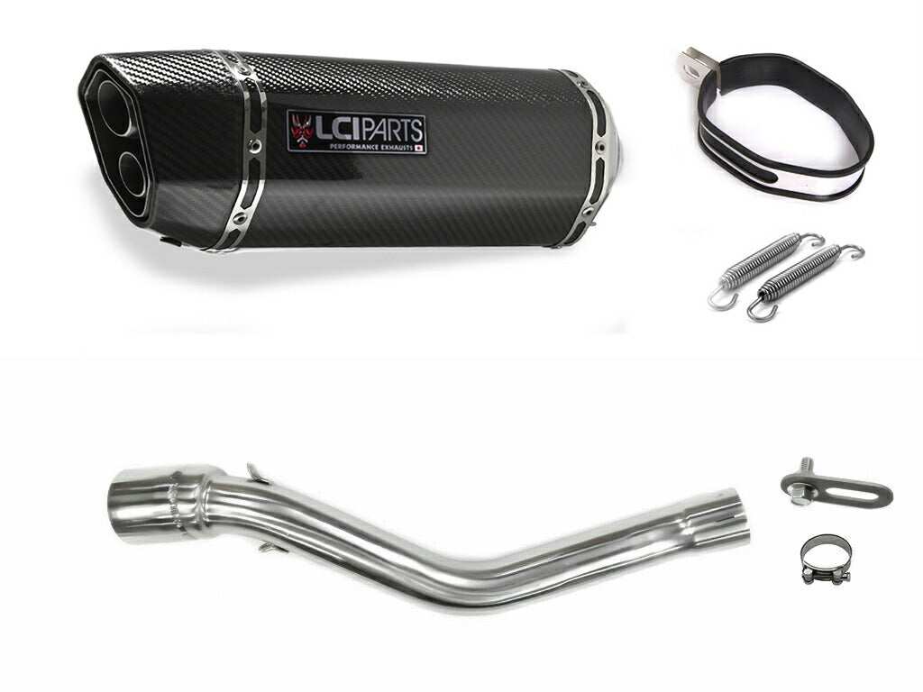 HONDA CRF250 RALLY 2017-2020 MD44 LCIPARTS TWINEND CARBON  SLIP-ON MUFFLER