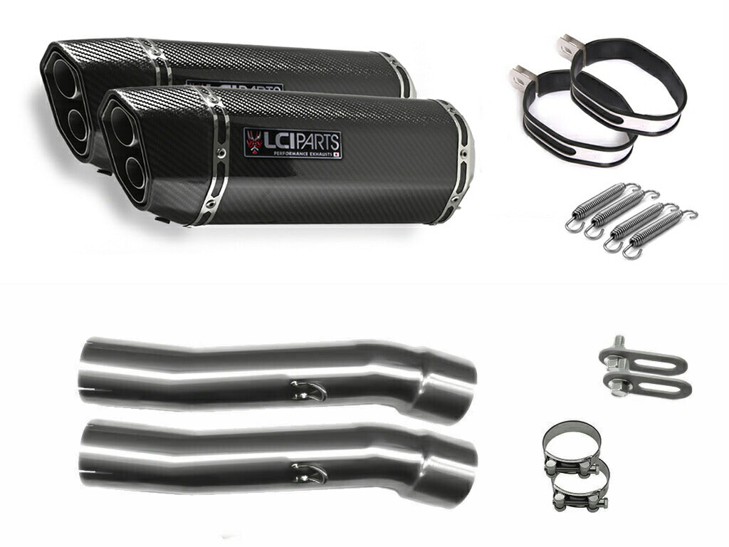 KAWASAKI GPZ900R 1984-2003 LCIPARTS TWINEND CARBON  SLIP-ON MUFFLER