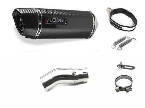 KAWASAKI NINJA H2SX / H2SX SE 2022-2024 (8BL-ZXT02P) LCIPARTS LCI TWINEND CARBON SLIP-ON MUFFLER