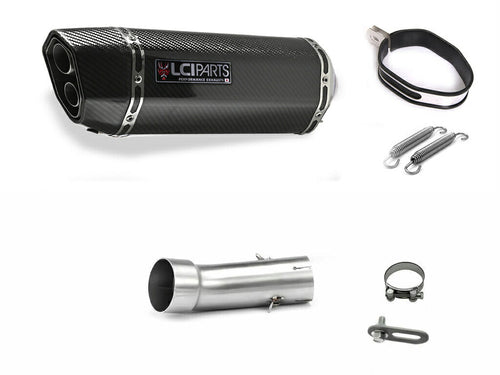 KAWASAKI ER-4N/F 2006-2013 ER-6N/F 2006-2011 LCIPARTS TWINEND CARBON  SLIP-ON MUFFLER