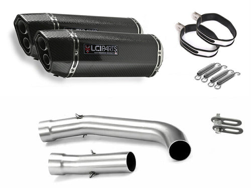 KAWASAKI Z1000 2007-2009 LCIPARTS TWINEND CARBON  SLIP-ON MUFFLER