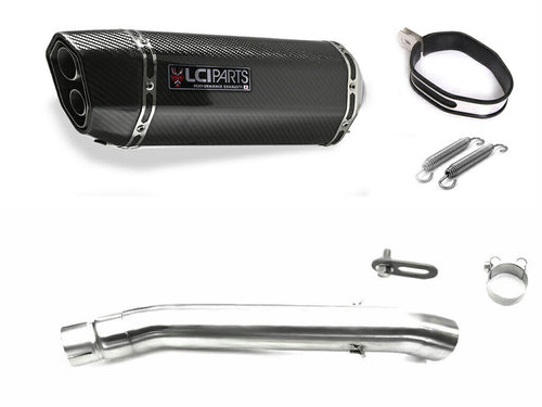 SUZUKI GSX-R1000 K1K4 2001-2004 LCIPARTS TWINEND CARBON  SLIP-ON MUFFLER