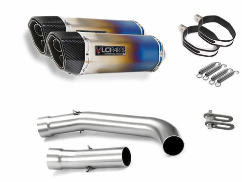 KAWASAKI Z1000 2007-2009 LCIPARTS TWINEND TITANIUM  SLIP-ON MUFFLER