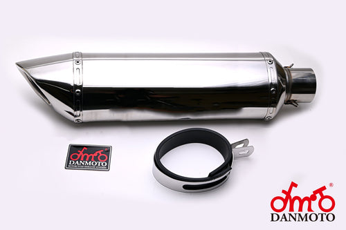 Universal Stainless silencer 60.5mm Quiet Version (ldex-us001) - DANMOTO EXHAUSTS