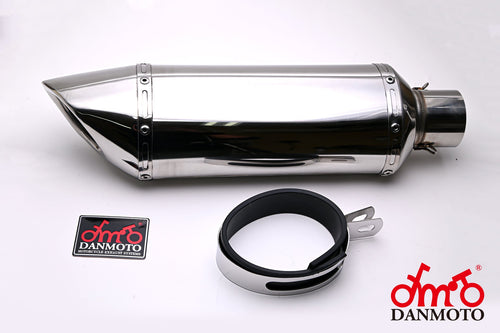 Universal Stainless silencer 60.5mm Quiet Version (ldex-us003) - DANMOTO EXHAUSTS